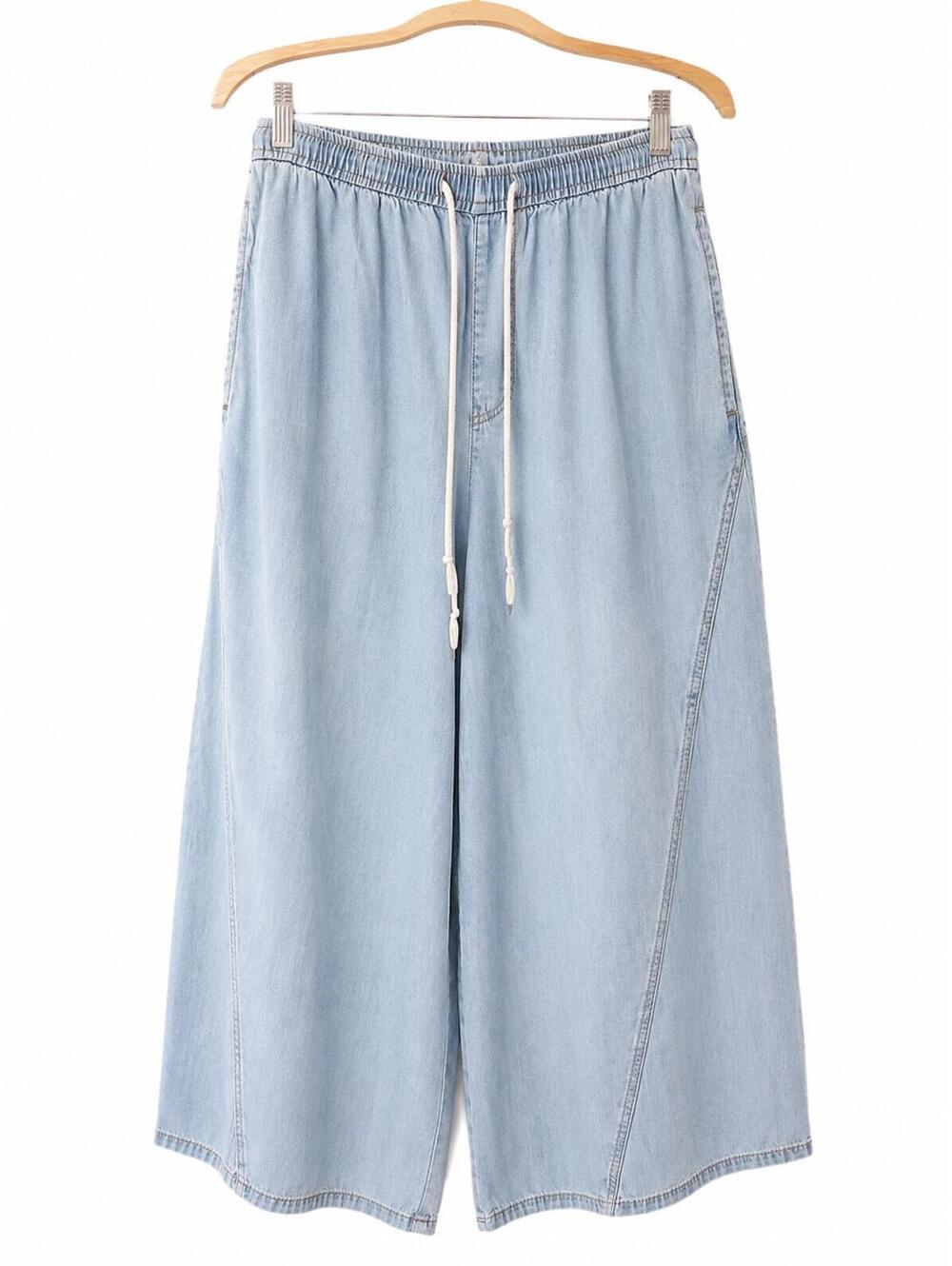 TINSELTOWN Light Blue Wide Leg Tencel Cotton Blend Denim Pants Size S EUC